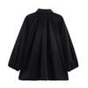 Women's Jacket Oversized Streetwear Casual Sleeve Lapel Collar Zip Front Pleated Shirts