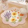 Flower Pattern Bedroom Decor Pink Carpet Fluffy Soft Carpets for Living Room Thick Plush Cloakroom Floor Mat Irregular Shape Rug