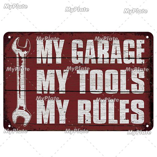 Vintage Tool Rules Retro Plaque Tin Sign Man Cave MOTOR OILS Metal Sign Wall Decor For Garage TIRES Plate Car Service Poster