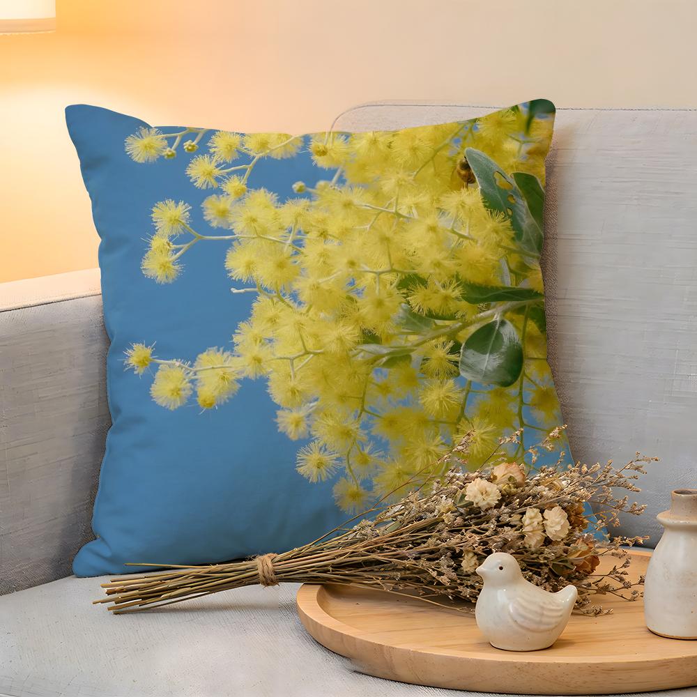 Cushion Cover Linen SkinFriendly Soft Decorative Case For Sofa Home Decor Fashion Acacia Pillow cover