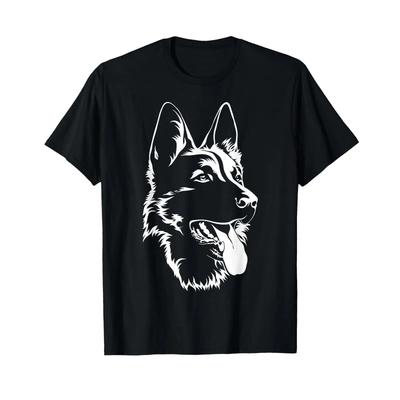 Portrait Gerunisex Shepherd T Shirt For Dog Owners Black Vintage Streetwear Slightly Soft Casual Unisex Designer Clothes
