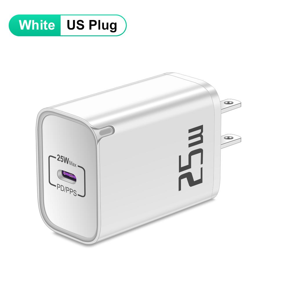 PD 25W USB C зарядное устройство быстрой зарядки Type C зарядное устройство для iPhone 16 15 Pro Phone QC 3.0 Type C быстрая зарядка для Xiaomi Huawei Samsung
