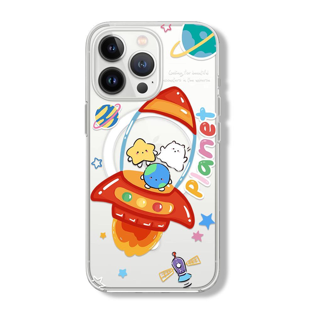 Магнитный чехол Zhitai Cartoon Phone Case для iPhone 15/13 Pro - 16 дизайнов, два в одном с совместимостью с кронштейном 11/12
