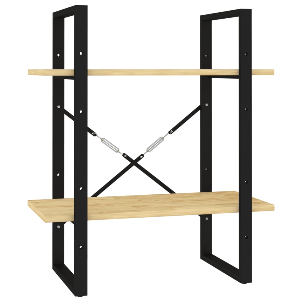 Bookshelf 2 Shelves 60 x 30 x 70 cm Solid Pine Wood