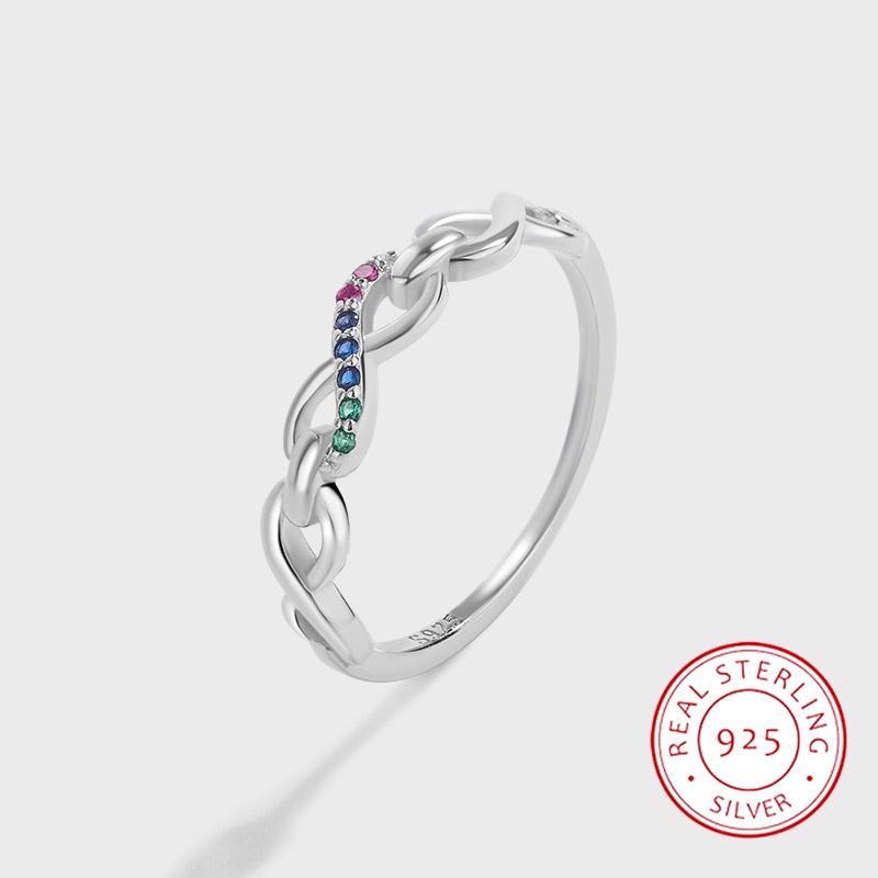 Изысканное красочное серебряное кольцо с цирконом S925 для женщин, модные вечерние украшения, ювелирные изделия из стерлингового серебра, ювелирные изделия из стерлингового серебра высокого качества, подарок на день рождения