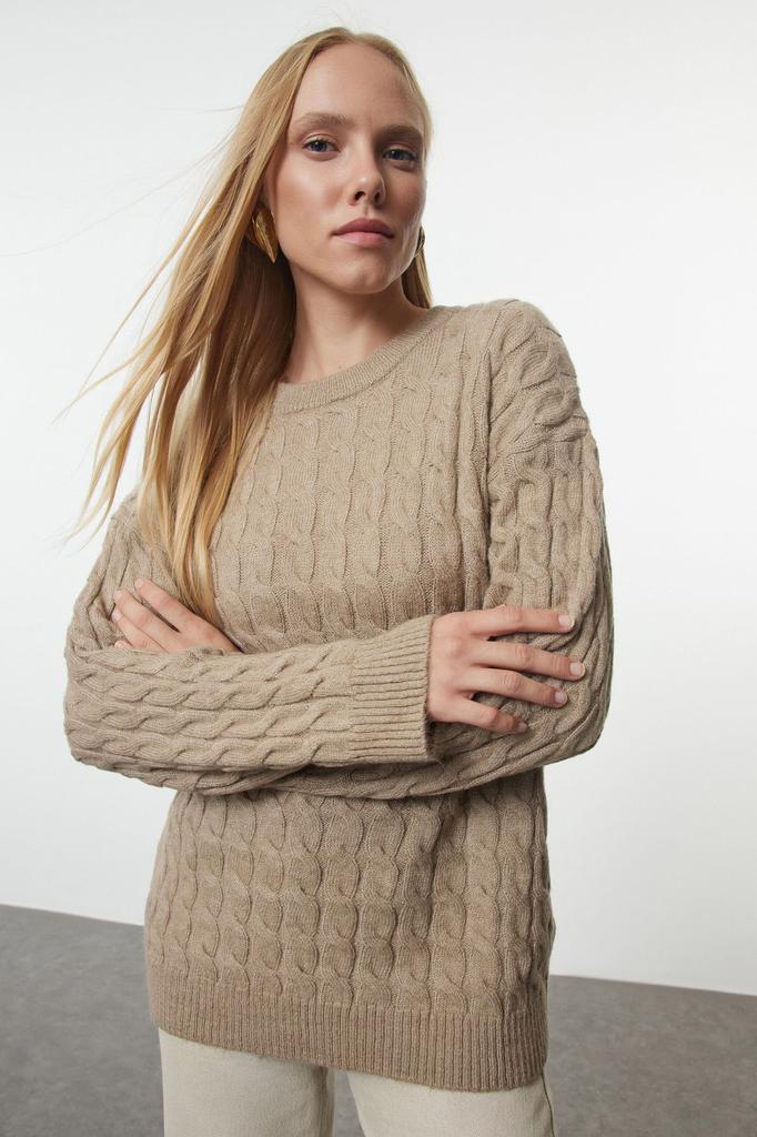 Женский элегантный свитер из норки, более экологичный базовый трикотажный свитер с мягкой текстурой