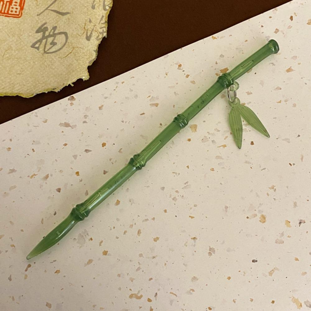 Bamboo Leaf Chopstick Hairpin Chinese Style Hair Clip Simple Hair Stick  for Women