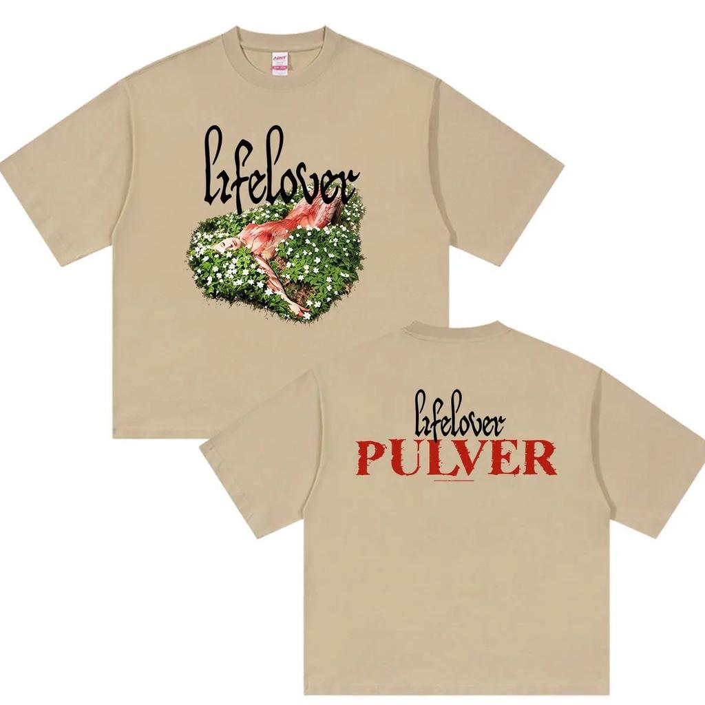 Men Women Lifelover Pulver Black Metal Band Graphic T Shirt Print O Neck Short Sleeve Loose Fit Casual Summer Streetwear Unisex Daily Tops Tees