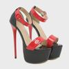 Sexy One-Strap Stiletto Platform Sandals – Ultra-High Heel Color Block for Nightclubs