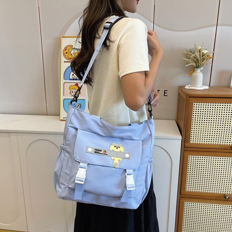 Маленькая свежая нейлоновая сумка, женская сумка через плечо, сумка-тоут, сумка для занятий, студенческая сумка большой вместимости для репетиторства