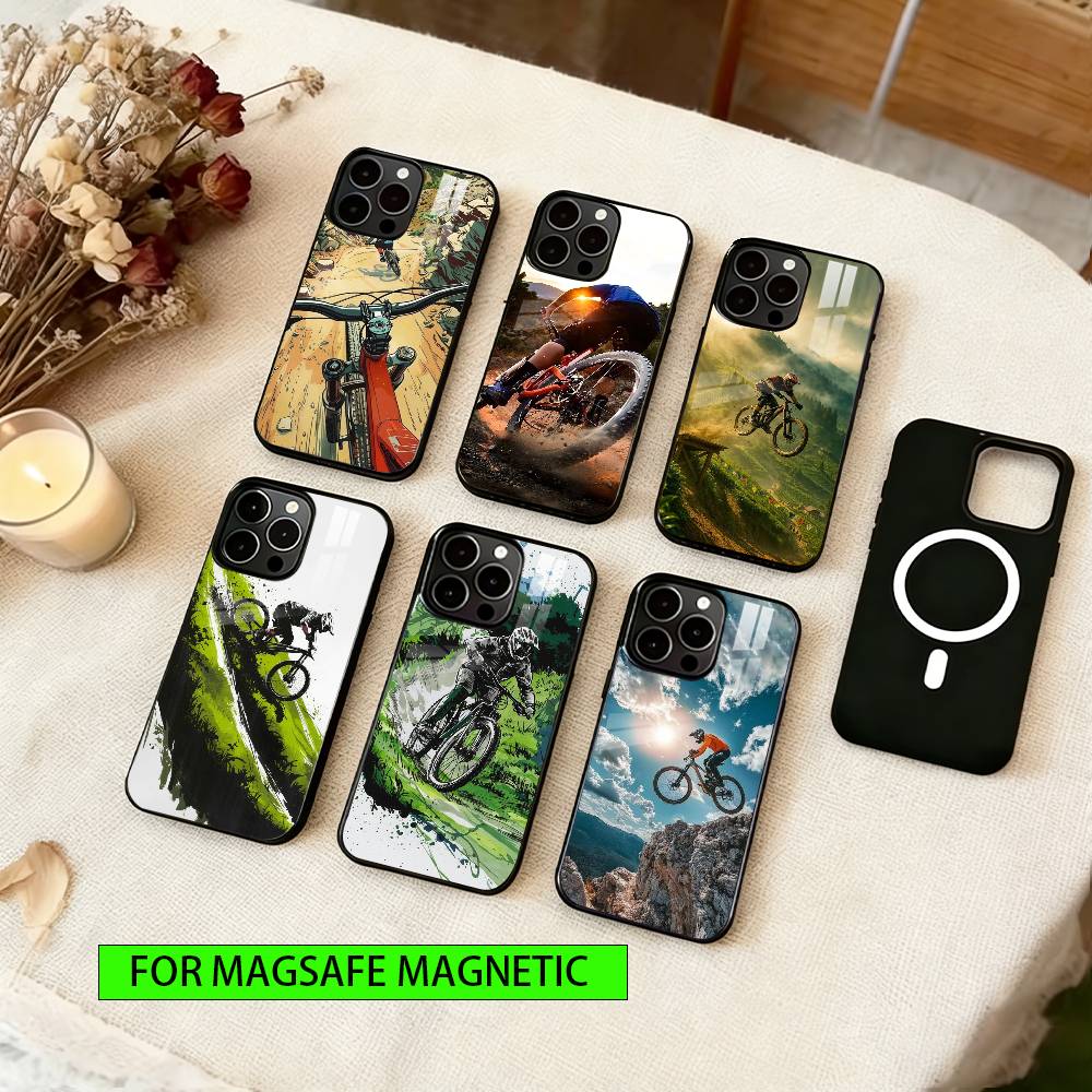 Mountain biking Phone Case For iPhone17,16,15,14,13,12,11 Plus,Pro Magnetic with Magsafe Wireless Charging