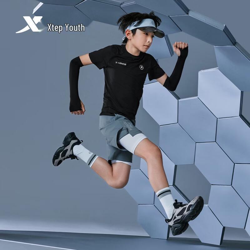 Xtep Детская защитная футболка с коротким рукавом, охлаждающая, быстросохнущая