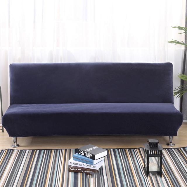 Плюшевый чехол для дивана-кровати, однотонный чехол «все включено» для дивана-кровати без подлокотника, чехлы для складного дивана-кровати, чехол для дивана