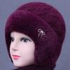 Шляпы для женщин среднего и пожилого возраста на осень и зиму Мама с бархатной теплой вязаной шерстяной шапкой Старая леди бабушка надвинутая хлопковая шапка