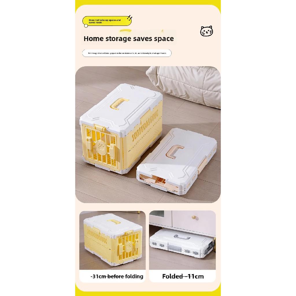 Foldable Portable Pet Travel Crate, Cat Transport Box for Outdoor Travel & Car Use