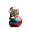 Acrylic Christmas Cat Charm Ornament Unique Holiday Decor Fun Pendant Decorations for Christmas Trees Door and Window