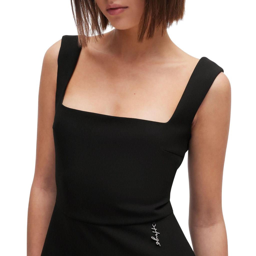 Хуго Женское/Дамское Мини-платье Kasanka с Металлическим Логотипом