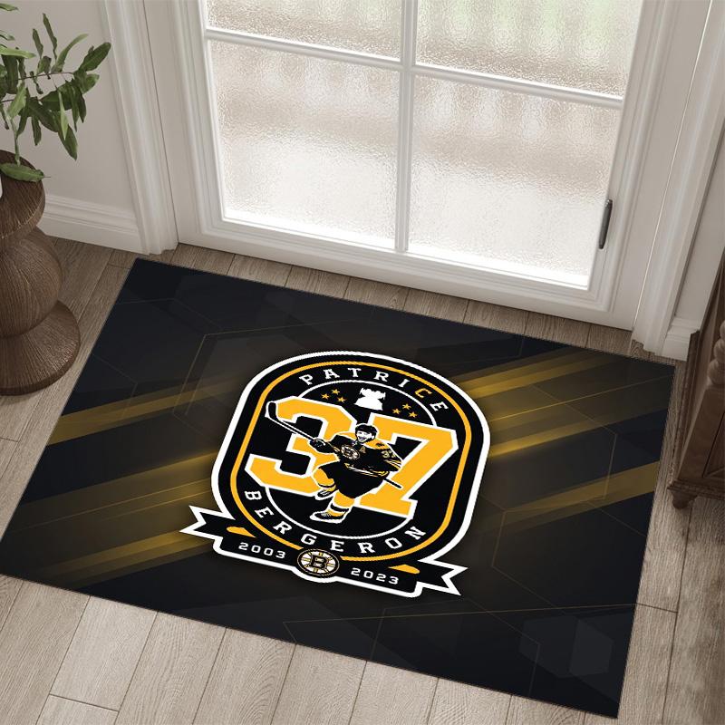 Дизайн Boston Bruins Кристальный Велюровый Ковер Уютный Не?Нескользящий ковер с принтом для спальни, гостиной, прихожей