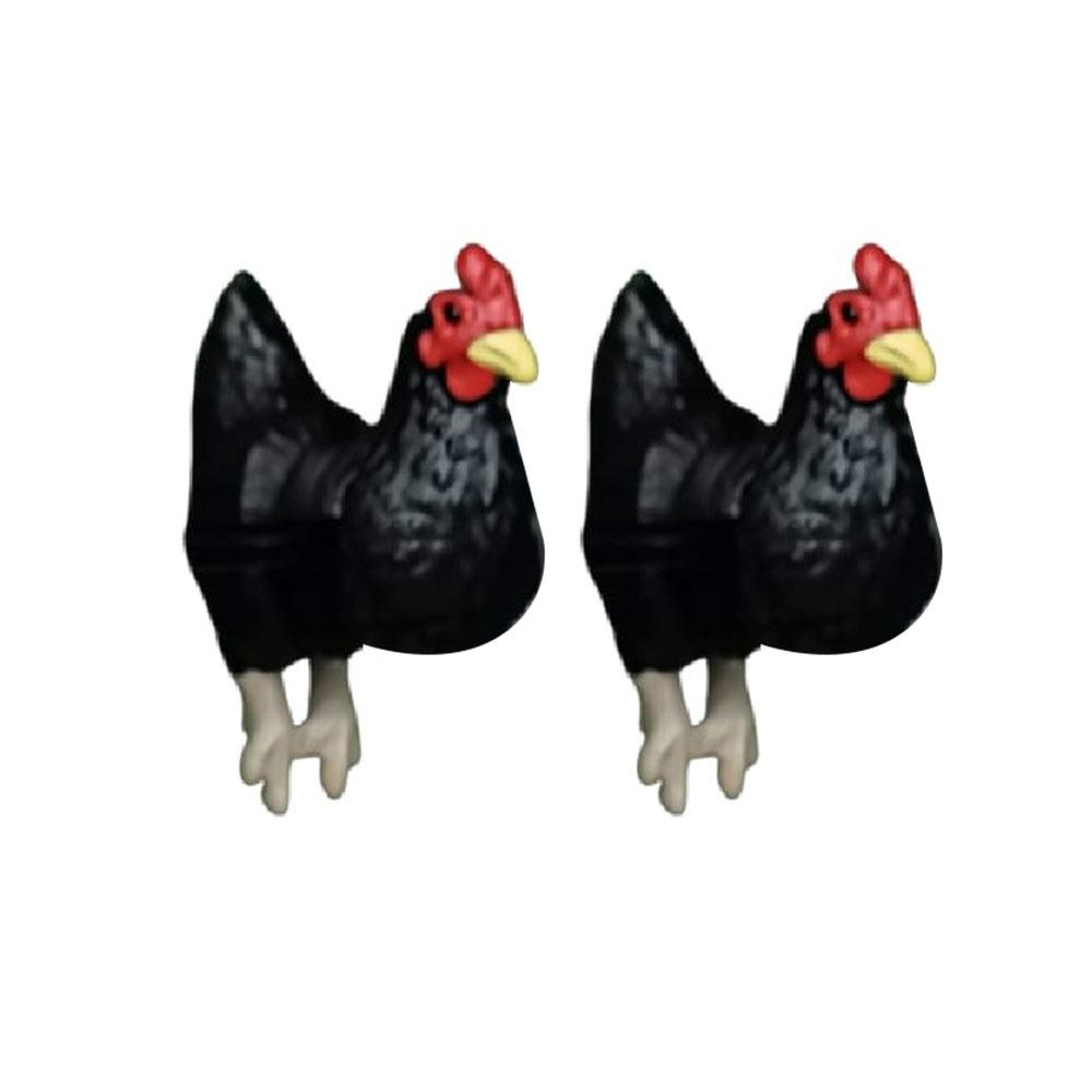 Забавные серьги-курицы ручной работы, украшения с фермерскими животными, легкие расписанные вручную серьги-курицы, элегантные серьги в стиле ретро, забавные подарки
