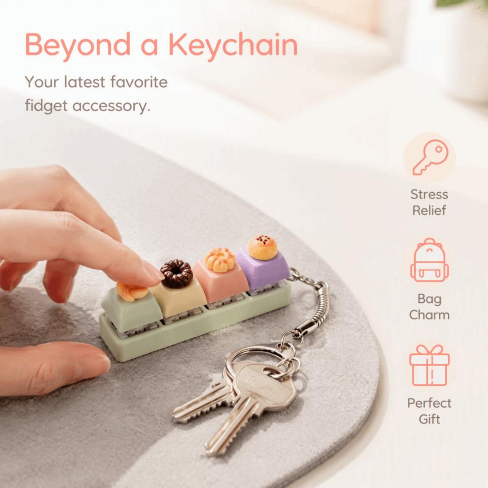 Simulation Food Food Miniature Fidget Keycap Finger Button Fake Food Key Chain Office Desk