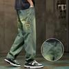 Wide Leg Jeans Men Baggy Pants Straight Loose Retro Blue Denim Pants Streetwear Fashion Pockets Vintage