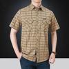Summer Men Short Sleeve Shirt Streetwear Fashion Lapel Business Plaid Casual Tops Plus Size