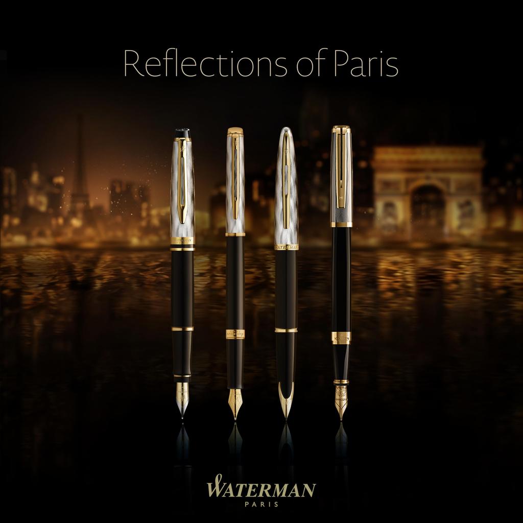 Waterman Перьевая ручка Exception Slim Deluxe Reflection of Paris GT Fine Point 18K перо подарочная коробка подарочный роскошный обычный импорт 2200948
