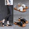 Sandals Women's Cowhide Soft Flat Roman Shoes Casual Fashion Open Toe Cross Strap Simple 2024 New Summer Sandals