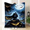"Batman Moonlit Night Poster: Gotham's Guardian in Full Glory"Blanket Flannel Throw Blanket for Sofa, Bed, Travel, Camping, Office