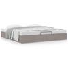 Ottoman Bed without Mattress Taupe 160 x 200 cm Fabric