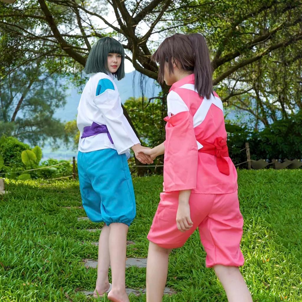 Комплект костюма японского кимоно Fansaara белого и розового цвета для аниме, школы, культурных мероприятий и фотосессий. Размер женский косплей, кино, Хэллоуин, Рождество,