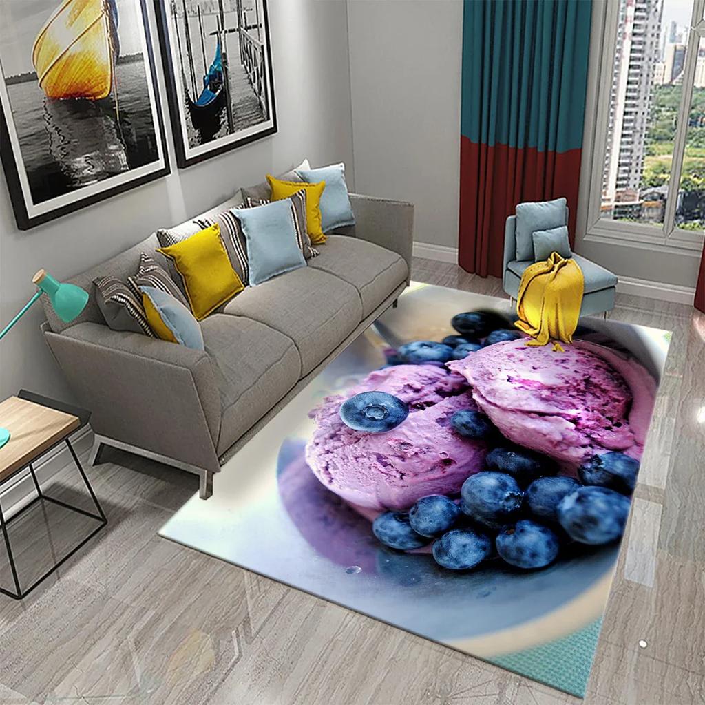 Ковер Мороженое Десертный Узор Коврики для Гостиной Детской Спальни Коврик для Веранды Кухонные Нескользящие Коврики Декор Прихожей Ковер