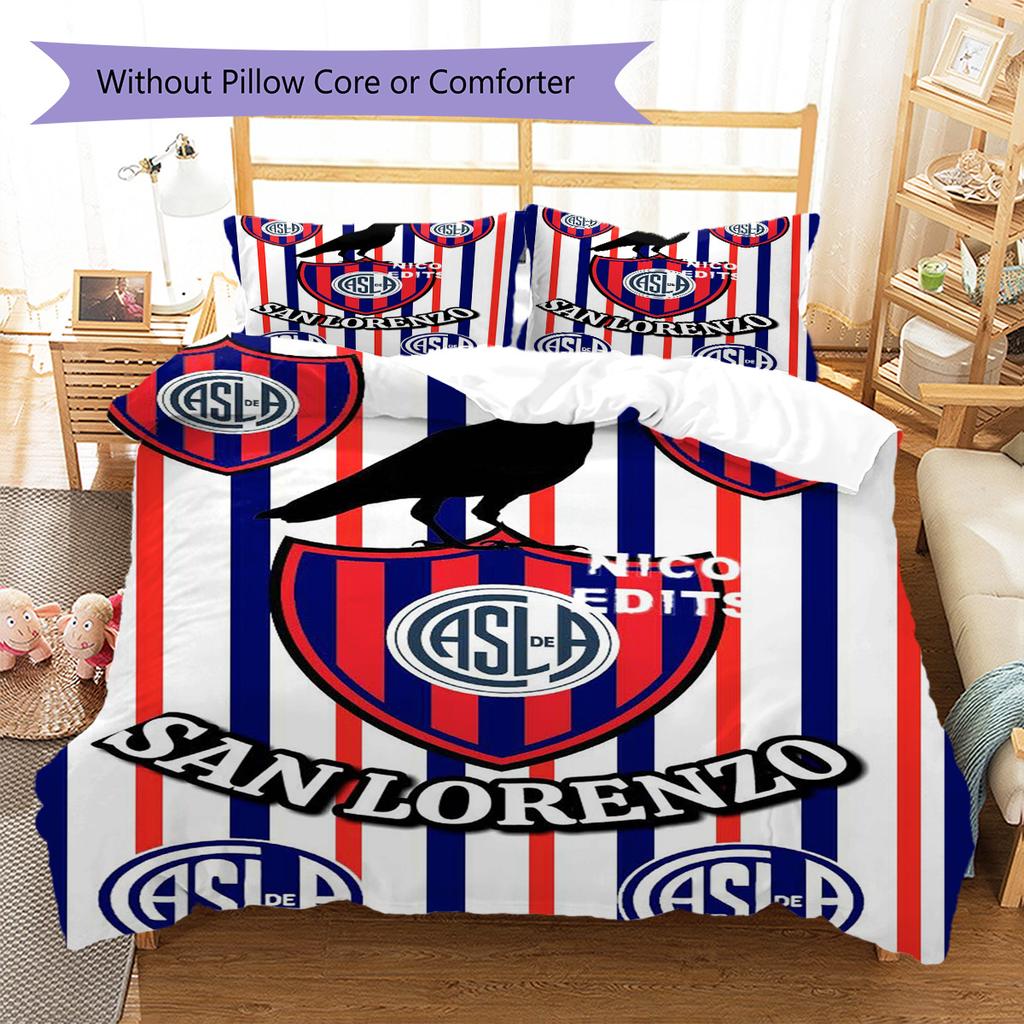 SAN LORENZO Pattern Bedding Set Quilt Cover Pillowcase Home Decor Gift (1 * duvet cover + 2 * pillowcase, without core)