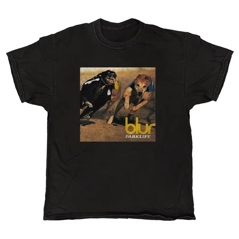 Vintage Blur British Rock Band Print Unisexs Pure Cotton Short Sleeve TShirt Oversized Punk Street Casual Daily Top TShirt
