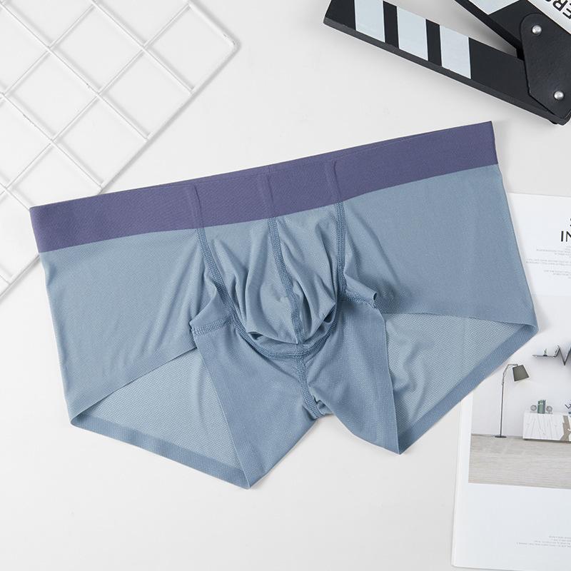 Летнее нижнее белье Ice Silk для мужчин, бесшовное и дышащее мужское нижнее белье с плоскими углами
