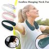 Мини-портативный USB безлистный подвесной шейный вентилятор Воздушный охладитель Охлаждающий вентилятор Перезаряжаемый охлаждающий вентилятор с двойным эффектом на шейной ленте с перезаряжаемой батареей