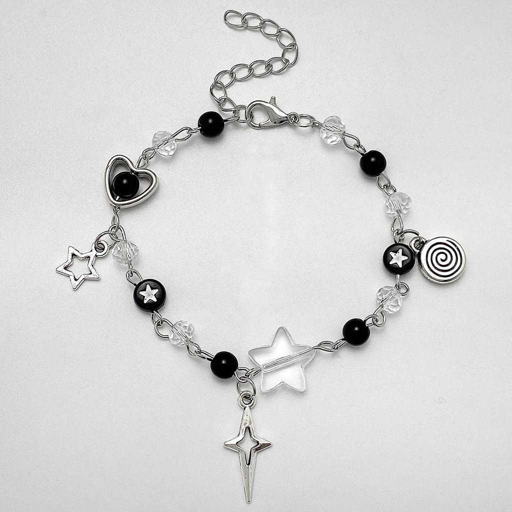 Chinese Style Red Beaded Bracelet for Women Blessing Butterfly Tassels Chain Pendant Bracelets Dark Gothic Jewelry Accessories