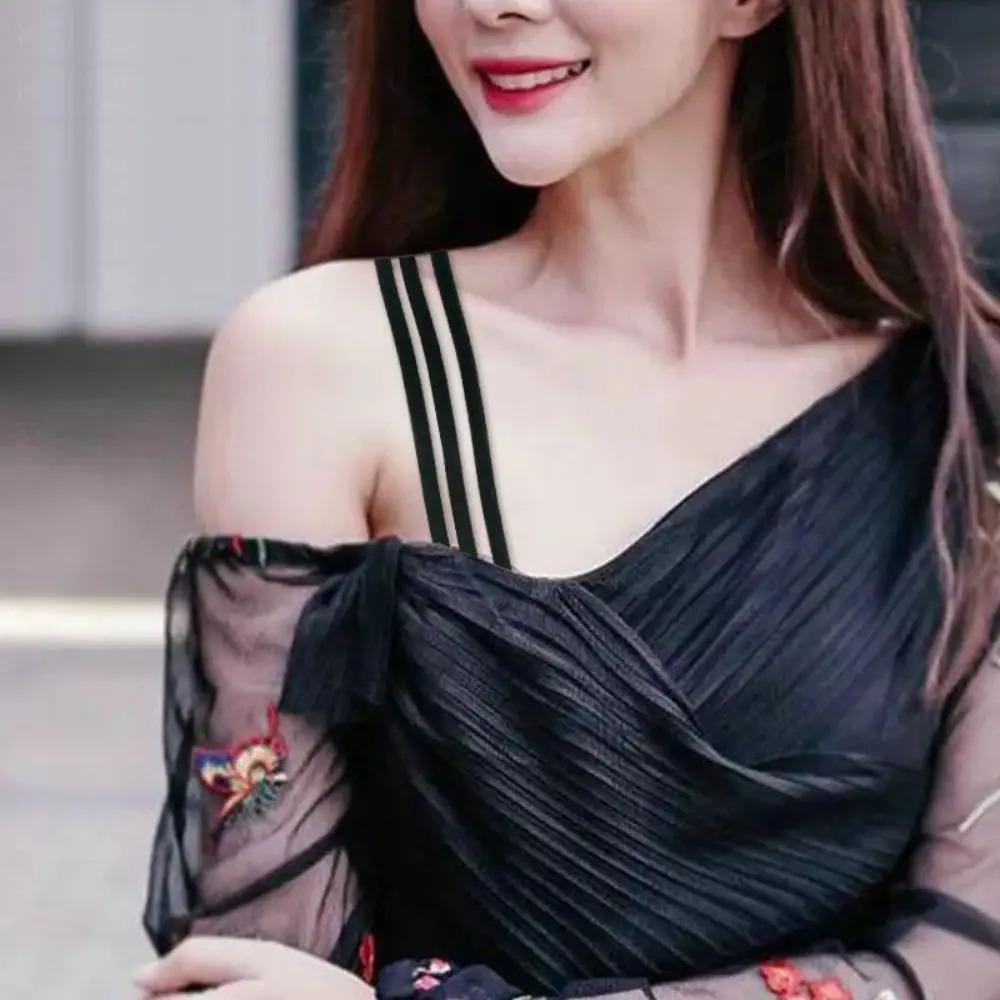 1pair Three Rows Shoulder Straps Adjustable Underwear Straps Intimates Accessories Bra Strap Women