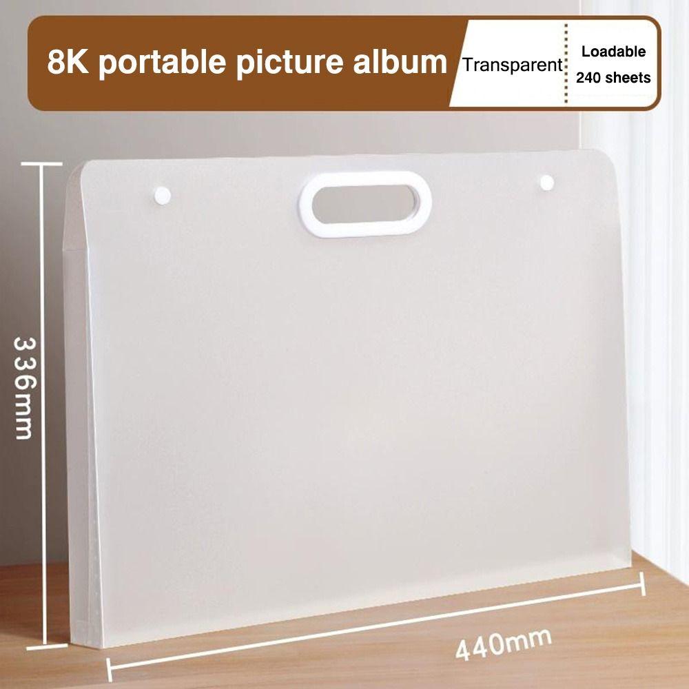 Portable File Folder High Quality 4K/8K/16K Waterproof Drawing Paper Collection Book A2/A3/A4 Picture Album School Office