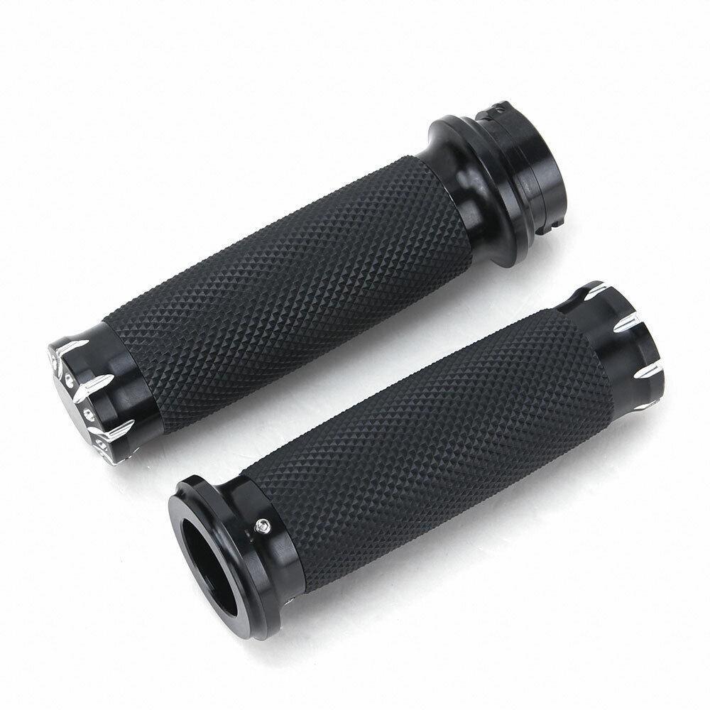 1" Black Handle Bar Hand grips For Harley Touring Sportster XL883 XL1200 Dyna