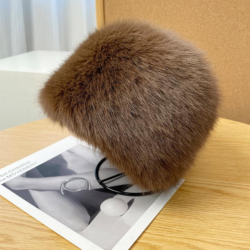 Теплая шапка из искусственного меха для женщин, осень-зима, японская толстая меховая шапка-ушанка, защищающая уши