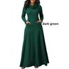 Autumn and Winter Women Plus Size Dress Casual Long Pullover Cotton Long Dress