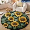 Vintage Floral Round Rug Birds Tree Branch Area Carpet Pastoral Garden Style Living Room Bedside Aesthetic Decorative Floor Mat