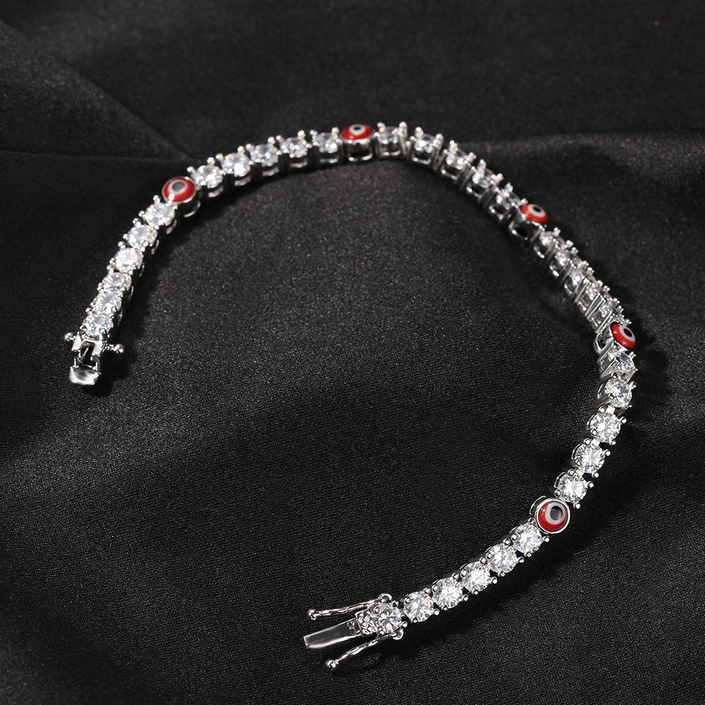 THE BLING KING Tennis Bracelet 4mm Turkish Blue Red Eyes Bracelet AAA CZ Iced Out Luxury Bangles Wholesale Women Hiphop Jewelry