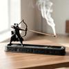 3D Printed Archer Figurine Stick Incense Holder Chinese Style Long Ash Catcher Incense Tray  Office