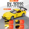 1:32 RX-7FD3S MX-5 Модель автомобиля Литье под давлением Миниатюрная игрушка из сплава Открывающиеся двери со звуком и светом Машинки с инерционным механизмом Ценные подарки для мальчика