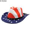 New USA Flag Print Western Cowboy Hat For Women's Men Fashion Party Panama Fedoras Hat Cowgirl Felt Jazz Cap