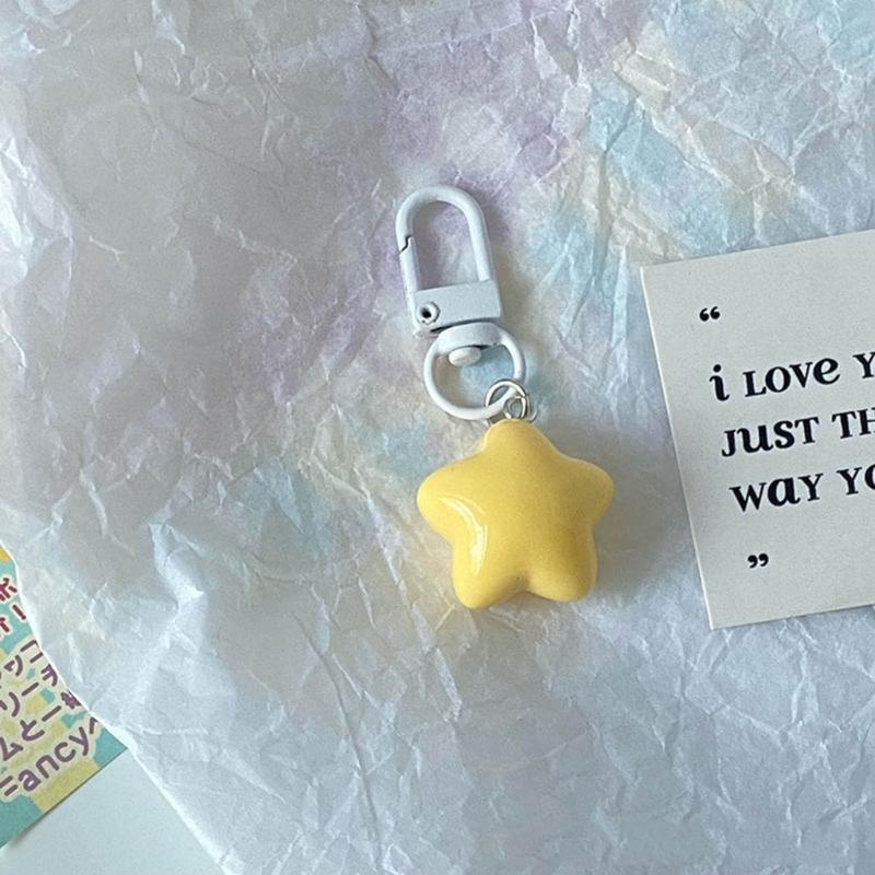 Acrylic Cute Colorful Five-Pointed Star Phone Trinket Female Phone Shell Pendant Accessories Package Decoration Keychain