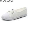 Модные весенние и осенние легкие женские парусиновые туфли, новые модные белые женские туфли на плоской подошве, повседневные туфли с круглым носком