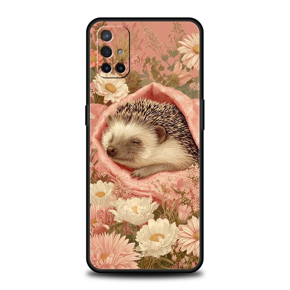 Phone Case For Oneplus 13R 12R 13 12 10T 10R Nord N100 N200 N10 10 9 9R 9RT CE 2 Z Pro 5G Soft TPU Autumn Cute Hedgehog Design